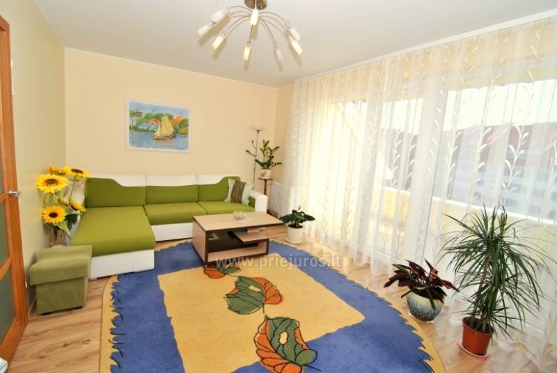 Zwei-Zimmer-Wohnung im Zentrum von Nida mit großem Balkon, 2 Fernseher