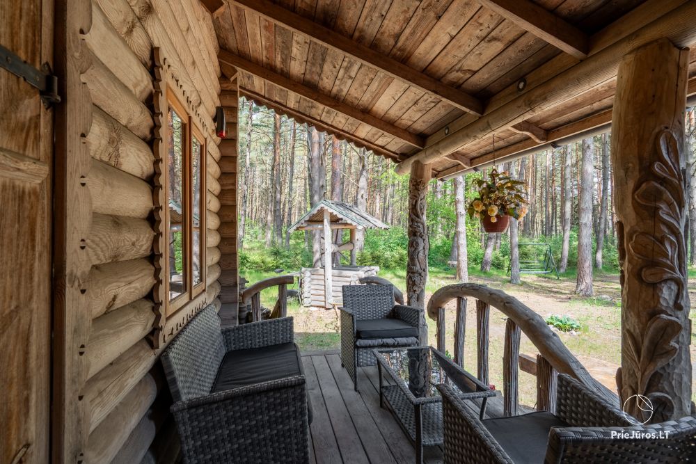 Hütten im Kiefernwald von Palanga, am Meer und Apartments in „Malūno vilos“