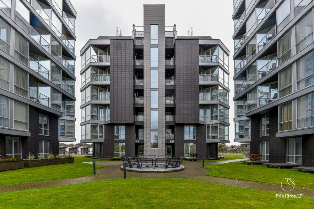 Neue Einzimmerwohnung mit Terrasse zu vermieten in Sventoji