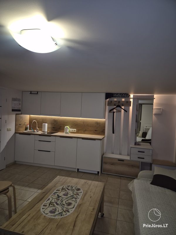 Wohnung mit Balkon und Terrasse im Zentrum von Sventoji zu vermieten
