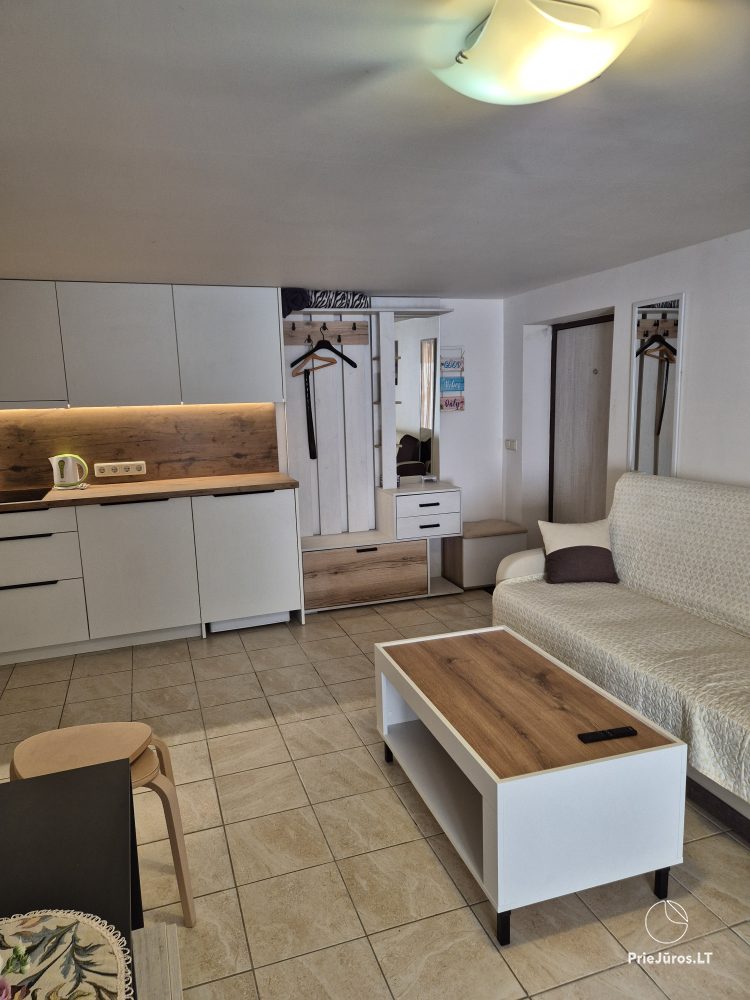 Wohnung mit Balkon und Terrasse im Zentrum von Sventoji zu vermieten