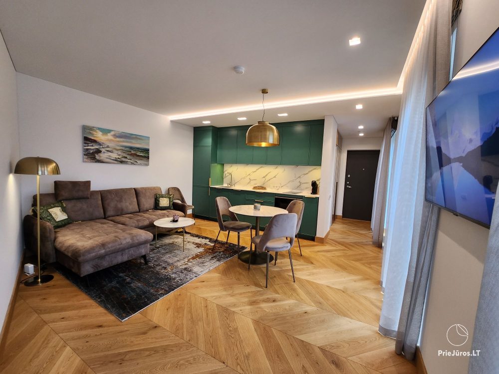 Gemütliche und stilvoll eingerichtete Wohnungen zur Miete im neuen Viertel „Marių Vētrungiu“.