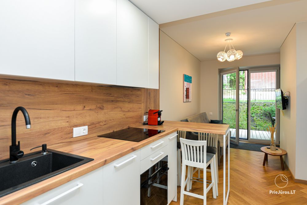 Vermietung einer gemütlichen Einzimmerwohnung in Juodkrantė mit Sauna
