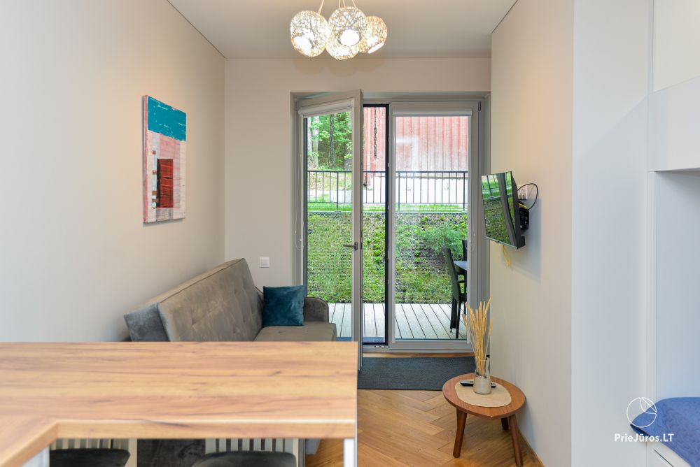 Vermietung einer gemütlichen Einzimmerwohnung in Juodkrantė mit Sauna