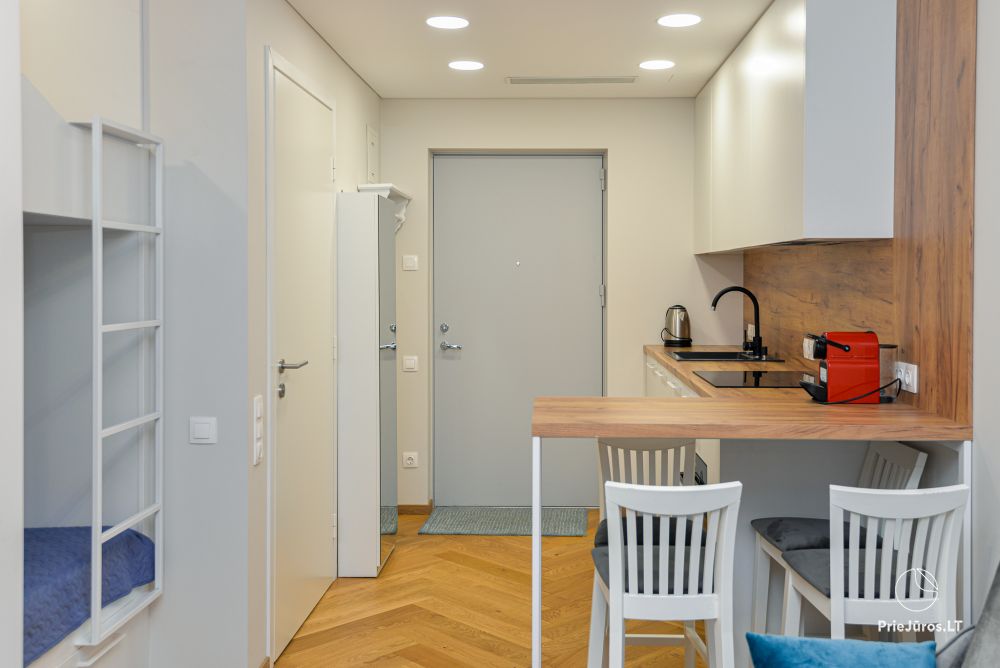 Vermietung einer gemütlichen Einzimmerwohnung in Juodkrantė mit Sauna