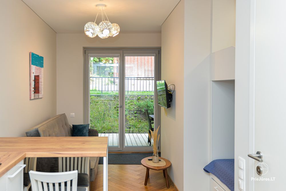 Vermietung einer gemütlichen Einzimmerwohnung in Juodkrantė mit Sauna