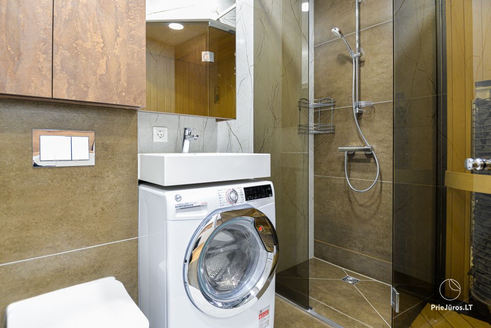 Vermietung einer gemütlichen Einzimmerwohnung in Juodkrantė mit Sauna