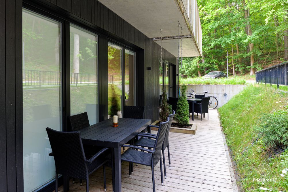 Vermietung einer gemütlichen Einzimmerwohnung in Juodkrantė mit Sauna
