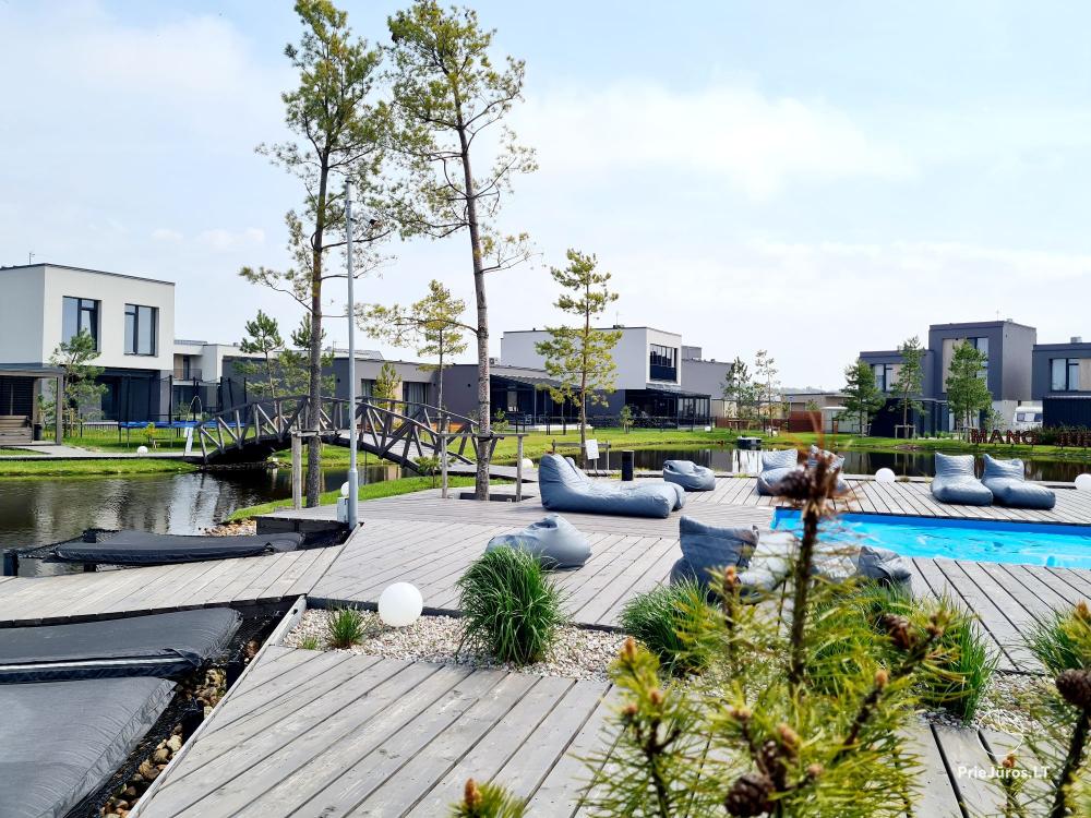 Ferienhaus „Light Home“ - Mano jūra 1, Kunigiškiai – mit Terrasse, Hof neben beheiztem Pool, Whirlpool