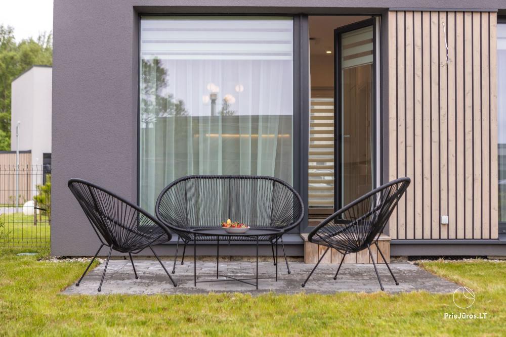 Ferienhaus „Light Home“ - Mano jūra 1, Kunigiškiai – mit Terrasse, Hof neben beheiztem Pool, Whirlpool