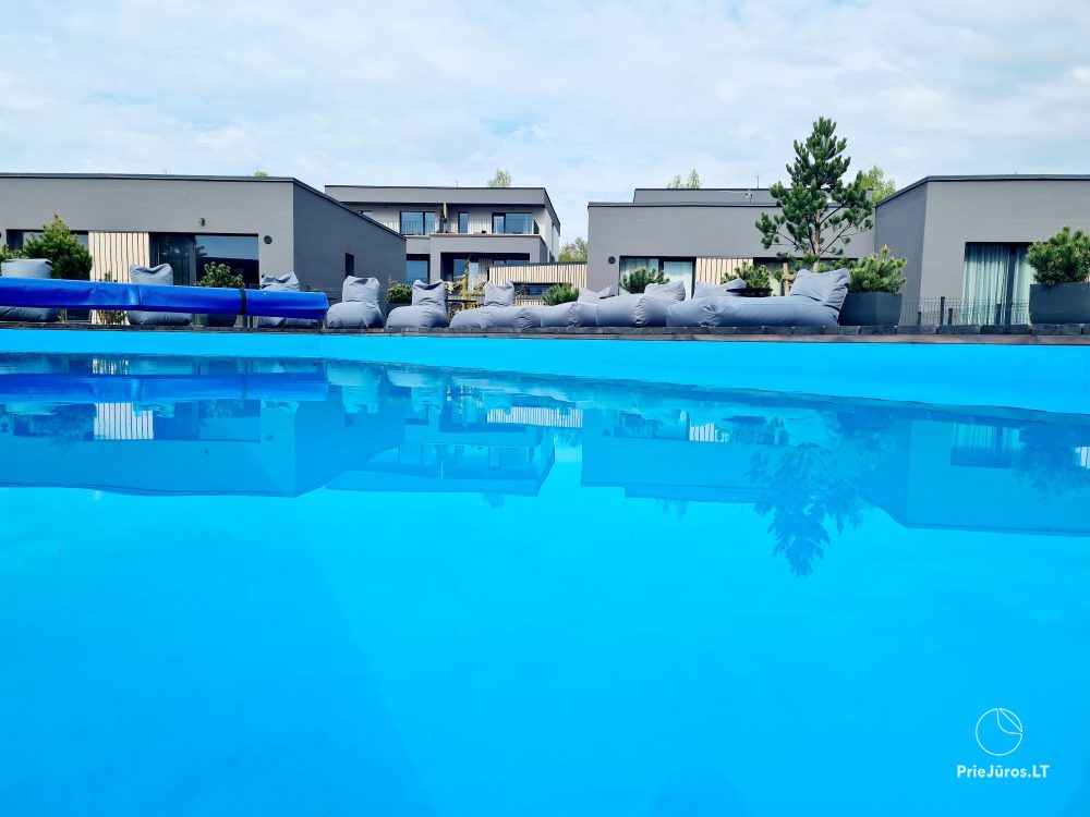 Ferienhaus „Light Home“ - Mano jūra 1, Kunigiškiai – mit Terrasse, Hof neben beheiztem Pool, Whirlpool