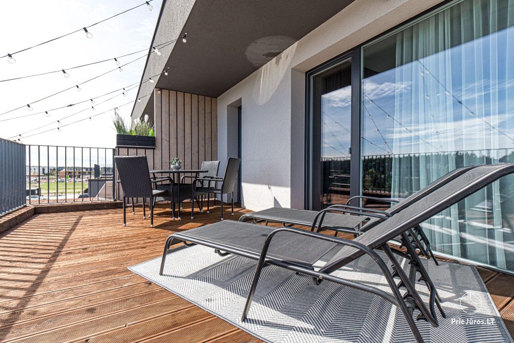 Odri Home - Mano jūra 2, Kunigiškiai – Apartments mit großer Terrasse, Sonnenliegen