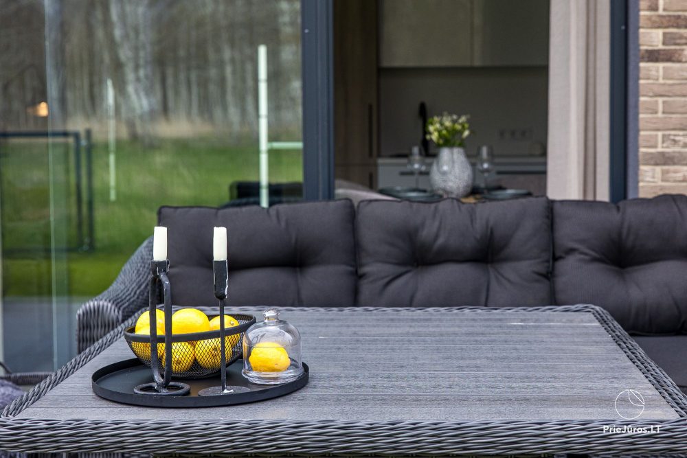 Fabula home - Monciškės - 2-Zimmer, geräumiges Cottage mit Terrasse für vier Personen im neuen J7 Beržas-Komplex mit Pools, Saunen und Grill