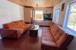 Studio-Wohnung in Nida: im Erdgeschoss, mit Blick auf die Lagune, eine Laube mit Gartenmöbeln auf dem Hof