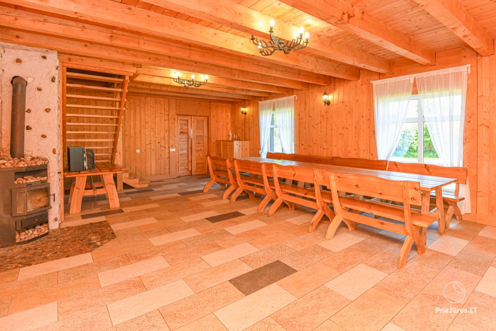 Gehöft Lazdininkų pirtis für Feste und Ferien: Haus, Bankettsaal, Sauna, Whirlpool