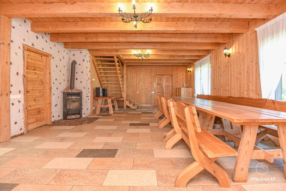 Gehöft Lazdininkų pirtis für Feste und Ferien: Haus, Bankettsaal, Sauna, Whirlpool