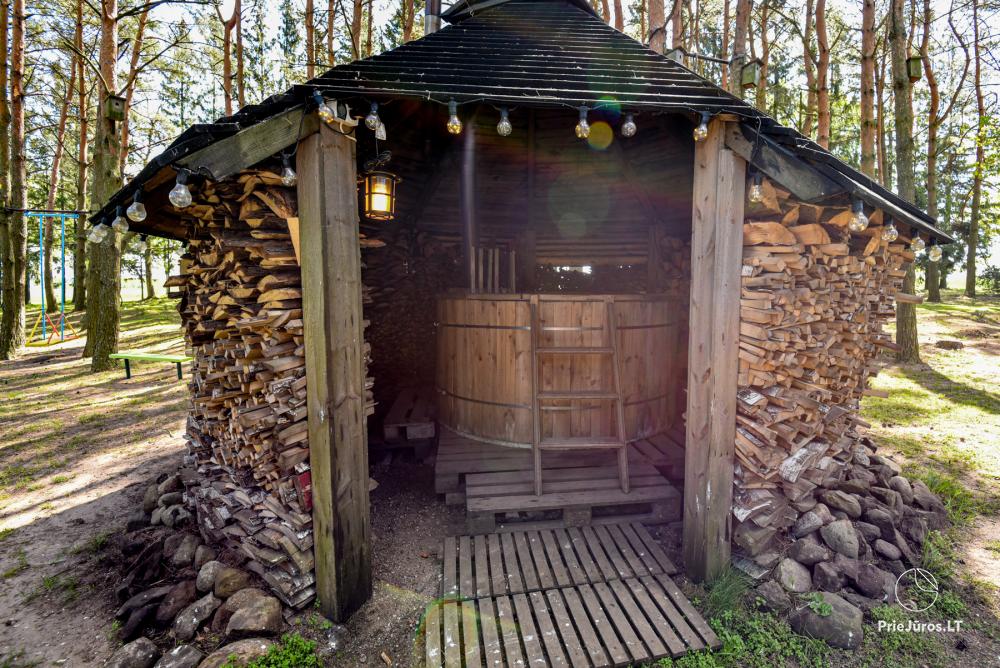 Gehöft Lazdininkų pirtis für Feste und Ferien: Haus, Bankettsaal, Sauna, Whirlpool