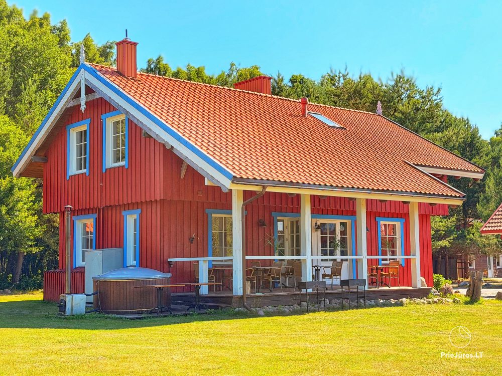 Gehöft - Gästehaus PAMARIO BURĖ in der Nähe der Kurischen Lagune mit Restaurant, Sauna. Campingplatz.