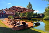 Gehöft - Gästehaus "PAMARIO BURĖ" in der Nähe der Kurischen Lagune mit Restaurant, Sauna. Campingplatz.