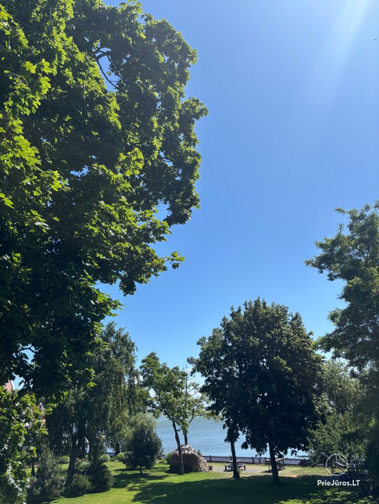 Ferienwohnung in Preila am Ufer des Kurischen Haff, Balkon mit Blick auf die Lagune