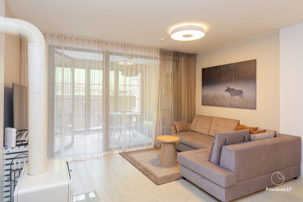 Neue geräumige Wohnung Nidos Vilnelė mit Terrasse und kostenlosem Parkplatz in Nida