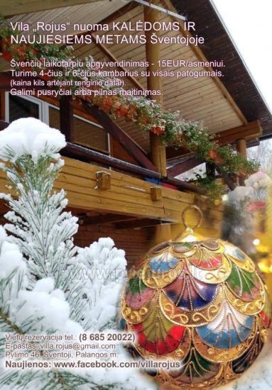 Ferienhäuser und Villa Rojus mieten für Weihnachten und Neujahr in Šventoji