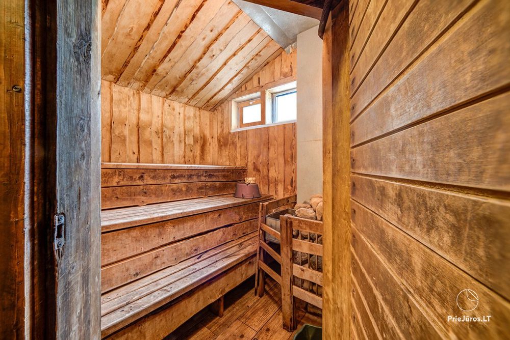 Sauna im Ferienhaus - Camping "Olandų kepurė" in Karkle, Klaipeda Bezirk