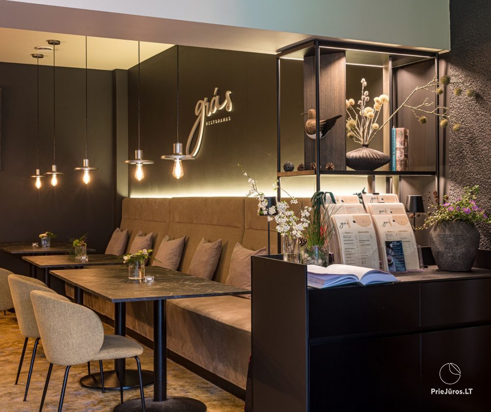 Restaurant „grás“ in Palanga - eine Umgebung von subtiler Eleganz und modernem Minimalismus für Ihre perfekte Zeit!